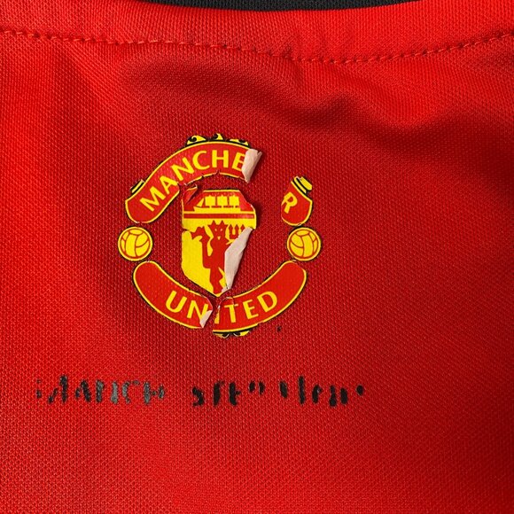 Manchester United Official Licensed Red & Black Short Sleeve Jersey Embroidered - Picture 8 of 12